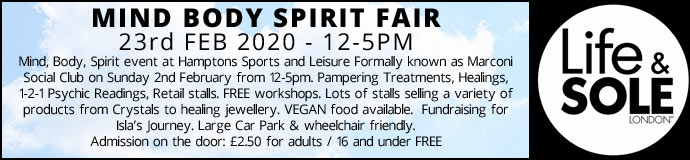 Mind Body Spirit Fair 2nd Feb 2020 £2.50 Entrance Fee to pay
